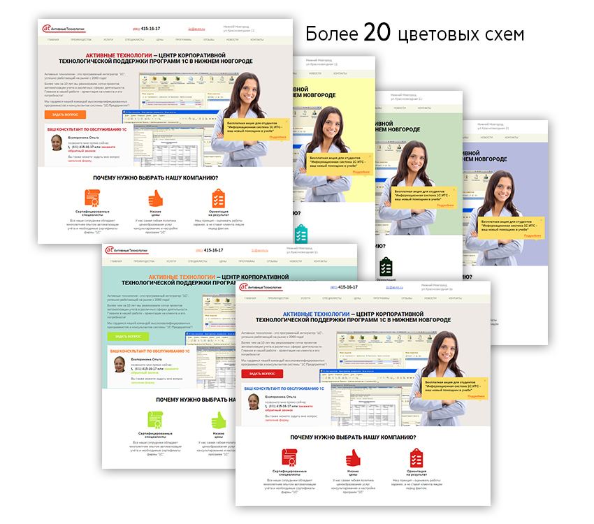 Лендинг для 1С-Франчайзи